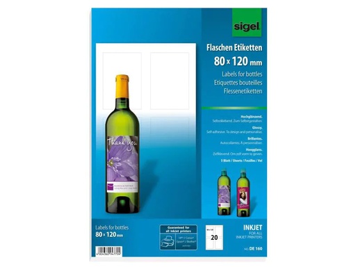 [90144356 56977] Sigel Flaschen-Etiketten 80 x 120 mm