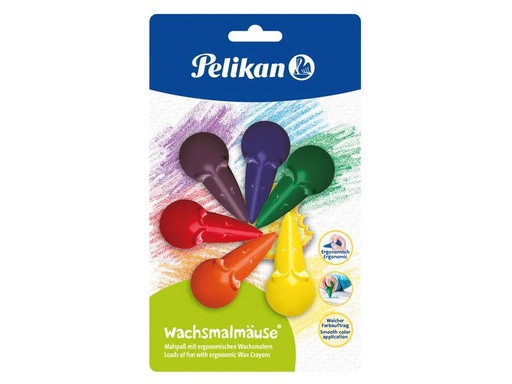 [90145386 1166370] Pelikan Wachsmalstifte 6-teilig, Mehrfarbig