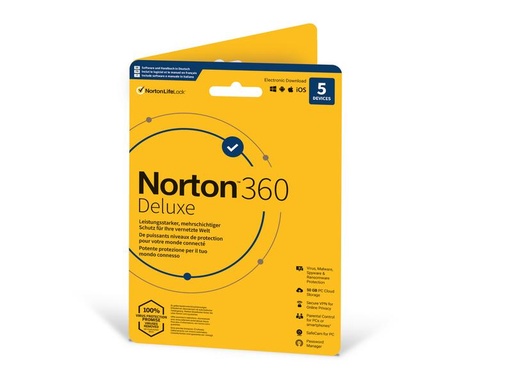 [90145424 1014850] Norton Norton 360 Deluxe Sleeve, 5 Device, 1 Jahr