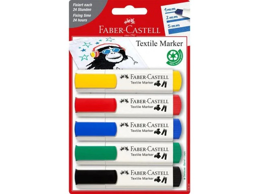 [90145725 1036366] Faber-Castell Textilmarker Standard 5 Stück