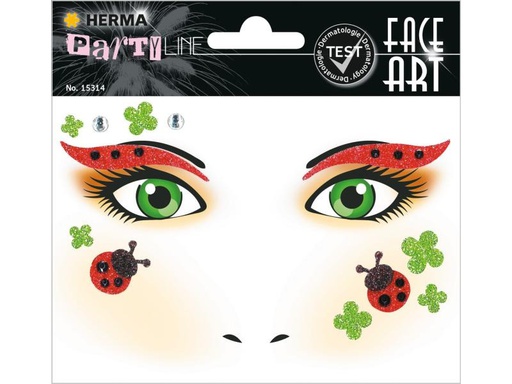 [90145882 1098915] Herma Stickers Tattoos Face Art Marienkäfer, 1 Stück