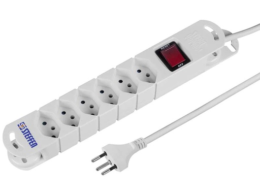 [90146386 126449] STEFFEN Steckdosenleiste STEBA VARIABL 6x T13 3m mit Schalter