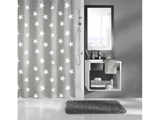 [90014657 648365] Kleine Wolke Duschvorhang Nova 180 x 200 cm, Grau/Weiss