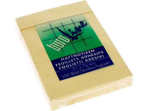 [90014658 1161618] Büroline Notizzettel 5.1 x 7.6 cm, 1 Block à 100 Blatt, Gelb