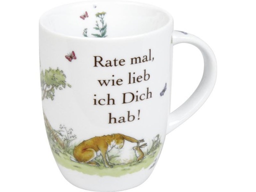 [90146941 722772] Könitz Kaffeetasse Rate mal wie lieb ich Dich hab! 380 ml, Weiss