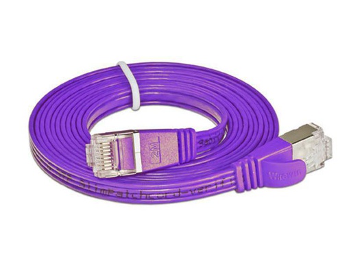 [90147090 314841] SLIM Slimpatchkabel RJ-45 - RJ-45, Cat 6, STP, 1 m, Violett