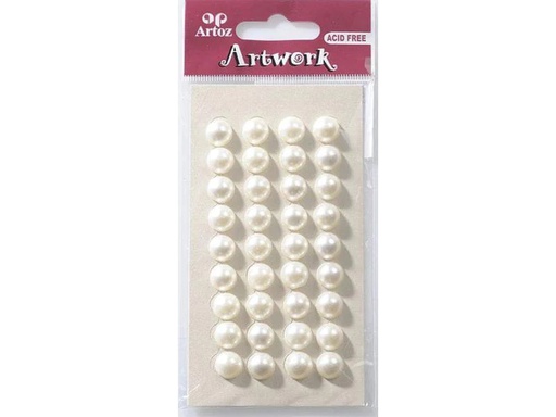 [90147102 553139] Artoz Perlensticker Art-Work Perlen 10 mm Weiss, 1 Bogen
