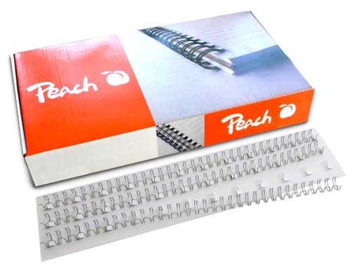[90147103 567700] Peach Binderücken PW064-01 6 mm Draht Silber, 100 Stück