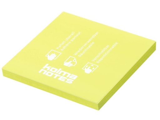 [90147373 830646] Kolma Notizzettel NOTES 76 x 76 mm Gelb, 100 Blatt