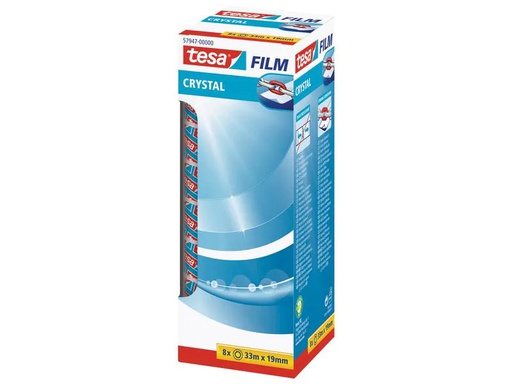 [90147390 540175] tesa Klebeband Crystal 19 mm x 33 m, 8 Rollen Transparent