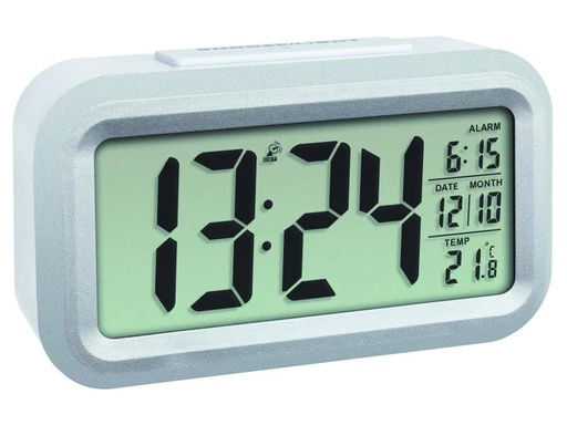 [90147568 995515] TFA Dostmann Funkwecker Lumio Plus Weiss/Silber