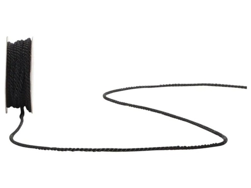 [90014747 1122579] Spyk Kordelband Seidenkordel 2.5 mm x 5 m, Schwarz