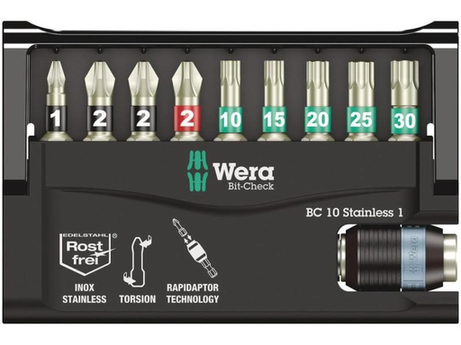 [90148045 998154] Wera Bit-Set Bit-Check 10 Stainless 1, 10-teilig