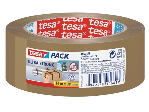 [90148119 540181] tesa Klebeband ultrastrong 38 mm x 66 m, 1 Rolle Braun