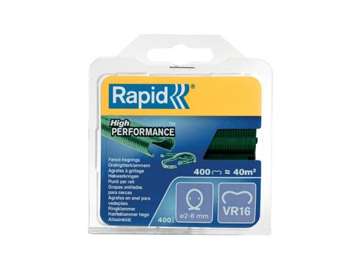 [90148145 870311] Rapid Ringklammern VR16 400 Stück, Grün