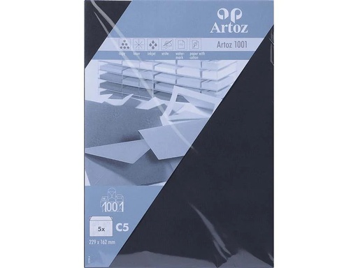 [90148210 1212384] Artoz Couvert 1001, C5, 5 Stück, Schwarz