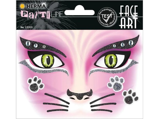 [90148283 1098929] Herma Stickers Tattoos Face Art Cat, 1 Stück