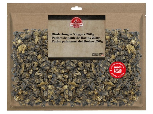 [90148308 1135705] Swiss Mountain Petfood Kauartikel Rinderlunge Nuggets, 250 g