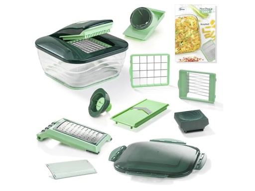 [90148517 869596] Genius Gemüseschneider Nicer Dicer Chef 15-teilig, Dunkelgrün