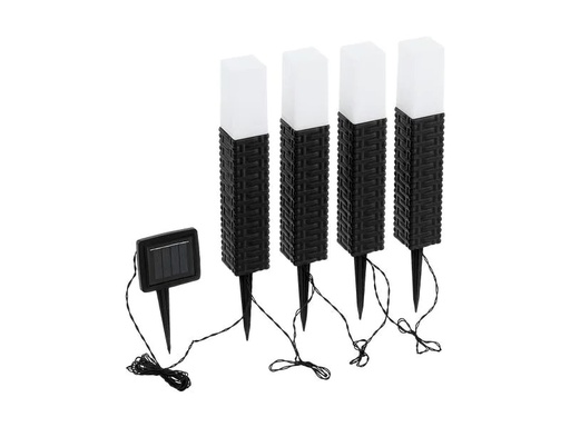 [90148763 1136668] EGLO Leuchten Gartenlicht Solar Spiess Rattan, 4er Set