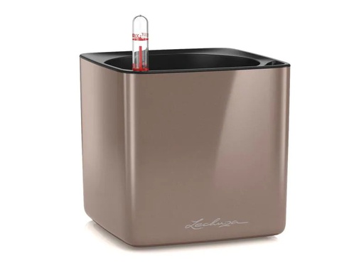 [90148838 992718] Lechuza Pflanzentopf CUBE Glossy Braun