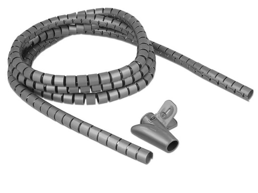 [90148980 1203264] Delock Spiroschlauch mit Einziehwerkzeug, 2.5 m x 15 mm Grau