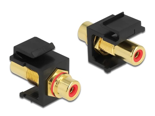[90149215 1192228] Delock Keystone-Modul Cinch-Buchse auf Cinch-Buchse Rot / Schwarz