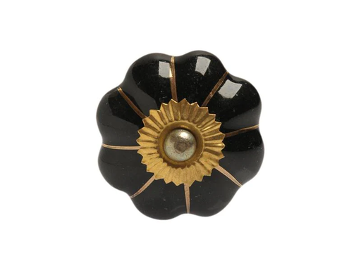 [90149624 1176514] Tranquillo Möbelgriff handgemacht, Ø 4 cm, Schwarz/Gold