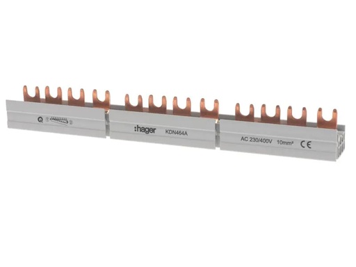 [90150107 889194] Hager Kammschiene 4P Gabel 10 mm2 63A 12M