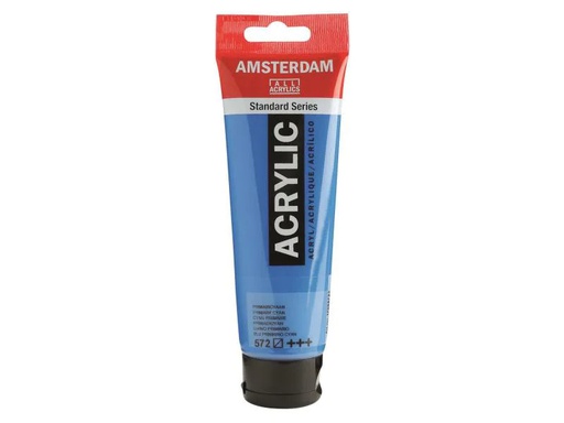 [90150123 995918] Amsterdam Acrylfarbe Standard 572 Primärzyan halbtransparent, 120 ml