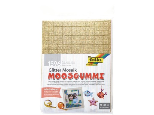 [90150877 1043922] Folia Moosgummi-Set Mosaik Glitter selbstklebend, 6 Stück