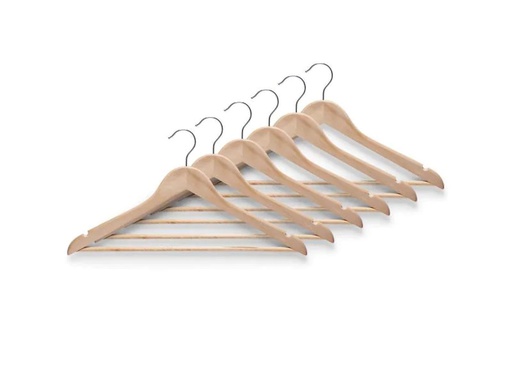 [90151129 600534] Zeller Present Kleiderbügel 6er Set nature 6 Stück, Beige