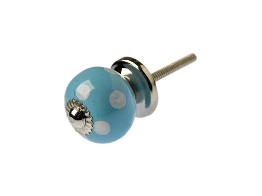 [90151302 1176540] Tranquillo Möbelgriff handgemacht, Ø 2.7 cm, Hellblau/Silber