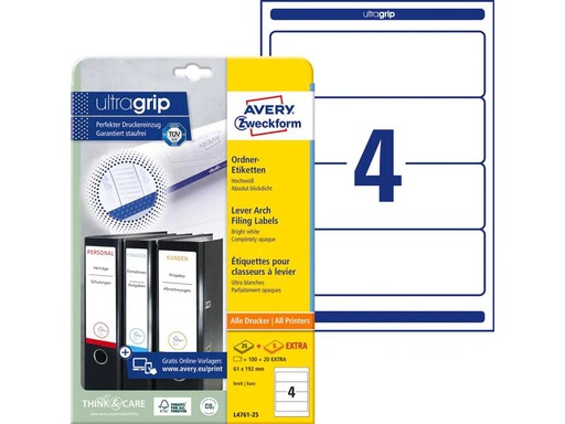 [90151548 129623] Avery Zweckform Ordneretiketten L4761 192 x 61 mm