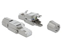 Delock Stecker RJ45 Cat.6A 1 Stück, Grau, geschirmt, werkzeugfrei