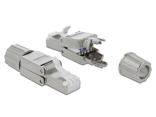 [90151659 996208] Delock Stecker RJ45 Cat.6A 1 Stück, Grau, geschirmt, werkzeugfrei