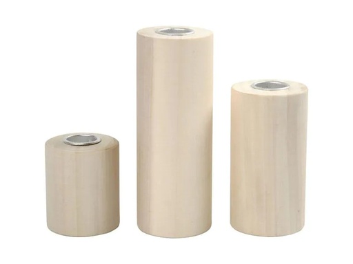 [90001495 811995] Creativ Company Kerzenständer 14.5 + 9 + 6.5 cm 3 Stück, Beige