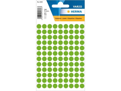 [90151997 1093025] Herma Stickers Klebepunkte Vario Ø 8 mm, Neongrün