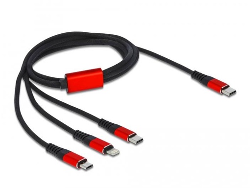 [90152078 1159129] Delock USB-Ladekabel  USB C - Lightning/Micro-USB B/USB C 1 m