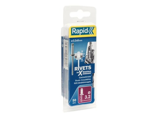 [90152162 870271] Rapid Blindnieten Edelstahl Ø 3.2 x 8 mm