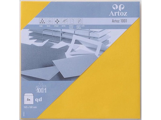 [90152163 1212407] Artoz Couvert 1001, 16 x 16 cm, 5 Stück, Sonnengelb
