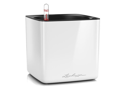 [90152299 860457] Lechuza Blumentopf CUBE Glossy 16 Weiss glanz
