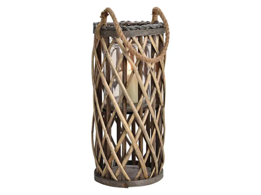 [90152474 963950] G. Wurm Laterne 18 x 40 x 18 cm Weidengeflecht