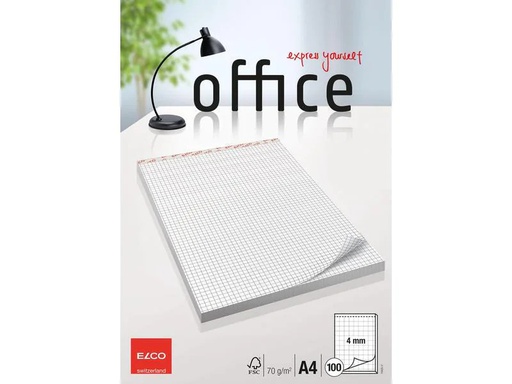 [90152788 211384] ELCO Notizblock Office A4 100 Blatt, 4 mm Kariert