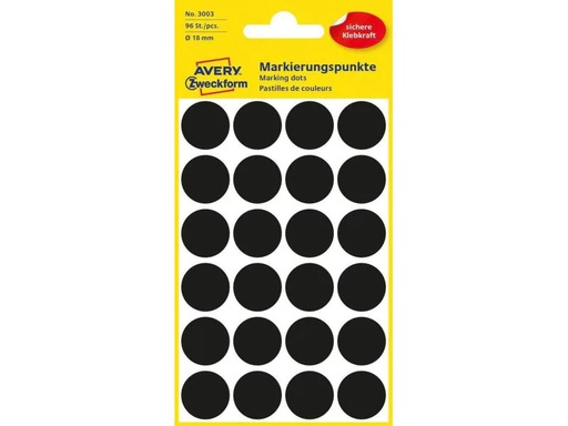 [90152795 926304] Avery Zweckform Klebepunkte 18 mm Schwarz