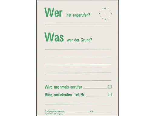 [90152829 1127567] Favorit Telefonblock A6 60 Blatt