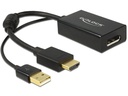 Delock Adapter HDMI – Displayport Schwarz, 4K, USB-Strom