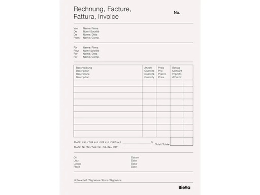 [90015280 377594] Biella Durchschreibeblock Copy Block A5 Rechnung
