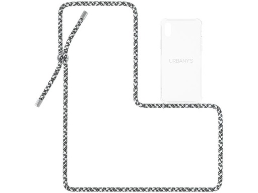 [90153111 1066883] Urbany's Necklace Case iPhone X/XS Flashy Silver Transparent