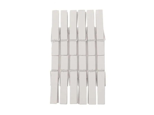 [90153188 628917] Glorex Holzkleinteile Wäscheklammer, Weiss, 12 Stück